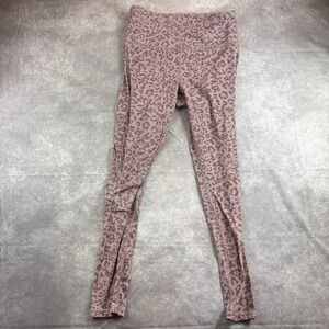 Athleta Pants Womens M Pink Cheetah Tights Workout Stretch Comfort Workout